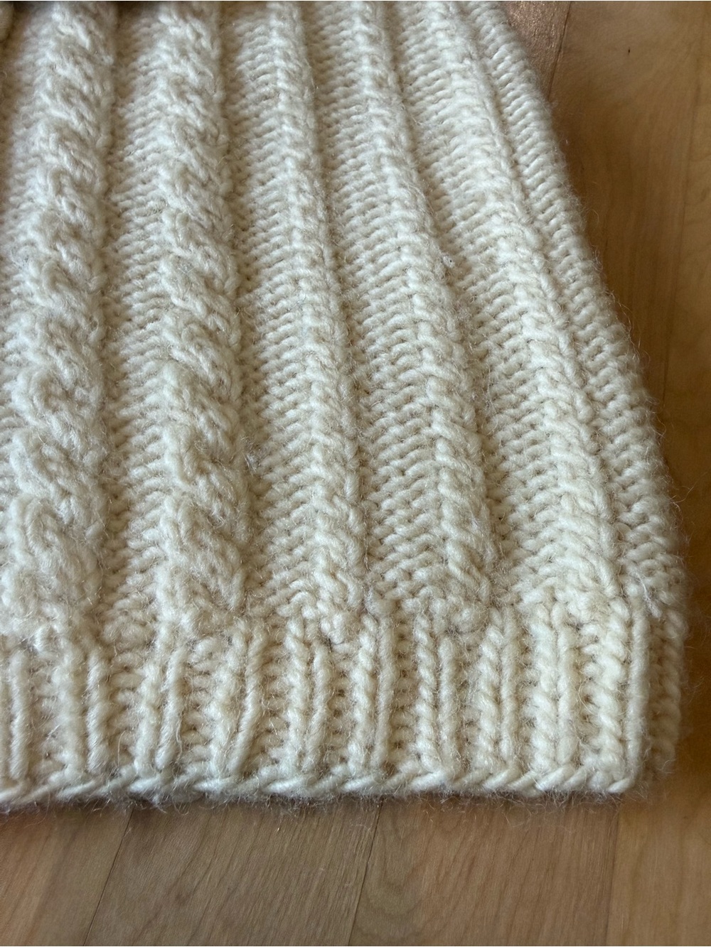 Classic Fisherman Cable-Knit Cream Sweater - Women's Pullover - Picture 4 of 7